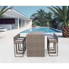 Барный комплект плетеной мебели T390GD/Y390G-W78_6Pcs Grey в Губахе - gubaha.mebel24.online | фото 2