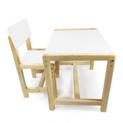 Детский растущий комплект стол и стул  Я САМ "Лофт" (Белый, Сосна) в Губахе - gubaha.mebel24.online | фото 2