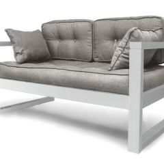 Диван двухместный DEmoku Д-2 (Серебристо-серый/Белый) в Губахе - gubaha.mebel24.online | фото