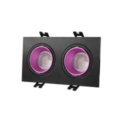 DK3072-BK+PI Встраиваемый светильник, IP 20, 10 Вт, GU5.3, LED, черный/розовый, пластик в Губахе - gubaha.mebel24.online | фото
