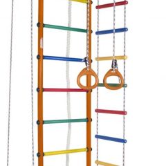 ДСК Атлант оранжевый радуга: турник, кольца, канат, трапеция, веревочная лестница в Губахе - gubaha.mebel24.online | фото