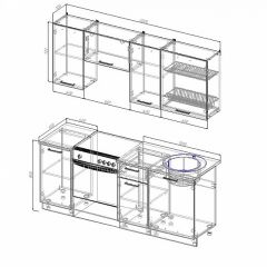 Кухонный гарнитур Жемчуг 2000 (Стол. 26мм) в Губахе - gubaha.mebel24.online | фото 2