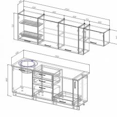 Кухонный гарнитур Шампань 2550 (Стол. 26мм) в Губахе - gubaha.mebel24.online | фото 2