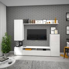 Гостиная Альфа (Белый/Белый глянец) в Губахе - gubaha.mebel24.online | фото 2