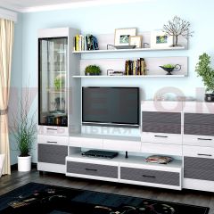 Гостиная Камелия Композиция 5 (Снежный ясень - серый) в Губахе - gubaha.mebel24.online | фото