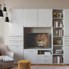 Гостиная ЛОТОС (модульная) Бодега белая в Губахе - gubaha.mebel24.online | фото 10