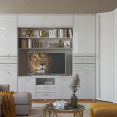 Гостиная ЛОТОС (модульная) Бодега белая в Губахе - gubaha.mebel24.online | фото 8