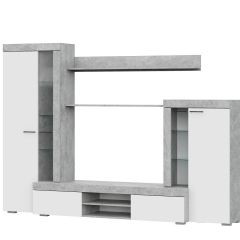 Гостиная МГС 5 (Цемент светлый/Белый) в Губахе - gubaha.mebel24.online | фото 4