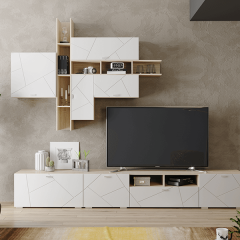Гостиная Скайлайн (модульная) Дуб сонома/белый в Губахе - gubaha.mebel24.online | фото