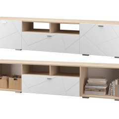 Гостиная Скайлайн (модульная) Дуб сонома/белый в Губахе - gubaha.mebel24.online | фото 10