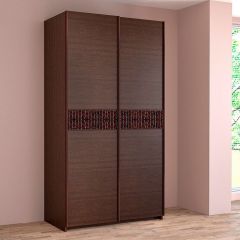 ИННЭС-5 Шкаф-купе 2-х дв. 1400 (2 дв. Ф3 - венге вст. экокожа коричневый) в Губахе - gubaha.mebel24.online | фото