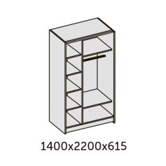 ИННЭС-5 Шкаф-купе 2-х дв. 1400 (2дв. Ф1 - бодега белая) в Губахе - gubaha.mebel24.online | фото 2