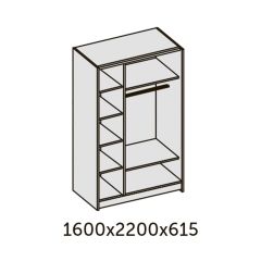 ИННЭС-5 Шкаф-купе 2-х дв. 1600 (2дв. Ф1 - венге) в Губахе - gubaha.mebel24.online | фото 2