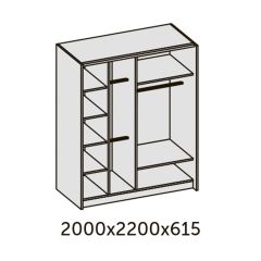 ИННЭС-5 Шкаф-купе 2-х дв. 2000 (2 дв. Ф3 - венге вст. экокожа корич) в Губахе - gubaha.mebel24.online | фото 2