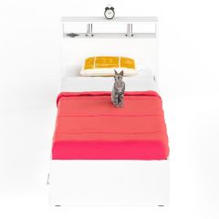 Камелия Кровать с ящиками 0900, цвет белый, ШхГхВ 93,5х217х78,2 см., сп.м. 900х2000 мм., без матраса, основание есть в Губахе - gubaha.mebel24.online | фото 3