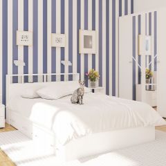 Камелия спальня № 7 Кровать 900 + Стол косметический + Зеркало + Комод, цвет белый, сп.м. 900х2000 мм., б/м, основание есть в Губахе - gubaha.mebel24.online | фото 5