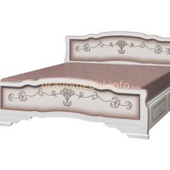 КАРИНА-6 Кровать из массива 1600 (Дуб молочный) с 2-мя ящиками в Губахе - gubaha.mebel24.online | фото