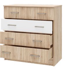 БЕАТРИС Комод К800 (Дуб Сонома светлый/Белый глянец) в Губахе - gubaha.mebel24.online | фото 2