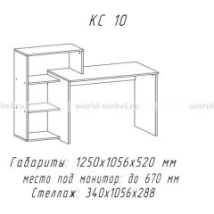 Компьютерный стол №10 (Анкор белый) в Губахе - gubaha.mebel24.online | фото