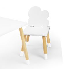 Комплект детской мебели стол и два стула Облачко (Белый/Белый/Береза) в Губахе - gubaha.mebel24.online | фото