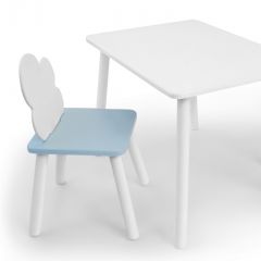 Комплект детской мебели стол и стул Облачко (Белый/Голубой/Белый) в Губахе - gubaha.mebel24.online | фото
