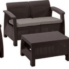 Комплект мебели Корфу сет (Corfu set) коричневый - серо-бежевый * в Губахе - gubaha.mebel24.online | фото