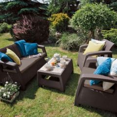 Комплект мебели Корфу сет (Corfu set) коричневый - серо-бежевый * в Губахе - gubaha.mebel24.online | фото 2