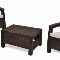 Комплект мебели Корфу Уикенд (Corfu Weekend) коричневый - серо-бежевый * в Губахе - gubaha.mebel24.online | фото 1