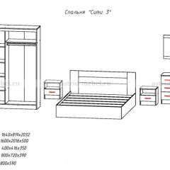 Комплект спальни СИТИ-3 (Анкор темный/анкор белый) в Губахе - gubaha.mebel24.online | фото 2