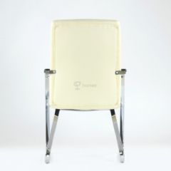 Кресло Barneo K-25 для посетителей и переговорных (хром, бежевая экокожа) в Губахе - gubaha.mebel24.online | фото 3