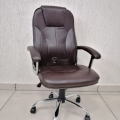 Кресло Barneo K-8 для руководителя (коричневая экокожа) в Губахе - gubaha.mebel24.online | фото