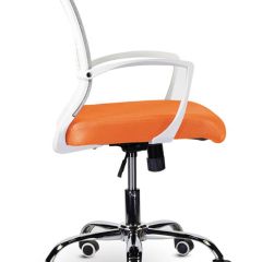 Кресло BRABIX "Wings MG-306", пластик белый, хром, сетка, серое/оранжевое, 532011 в Губахе - gubaha.mebel24.online | фото 3