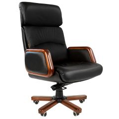 Кресло для руководителя CHAIRMAN 417 (Натуральная кожа) Черное в Губахе - gubaha.mebel24.online | фото