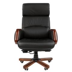 Кресло для руководителя CHAIRMAN 417 (Натуральная кожа) Черное в Губахе - gubaha.mebel24.online | фото 2