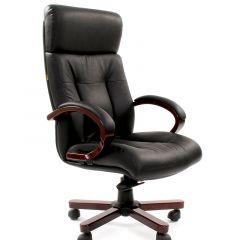 Кресло для руководителя CHAIRMAN  421 (Натуральная кожа) Черное в Губахе - gubaha.mebel24.online | фото