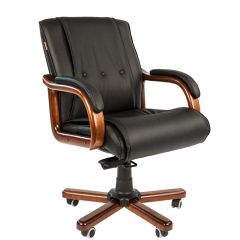 Кресло для руководителя CHAIRMAN  653 М (Кожа) Черное в Губахе - gubaha.mebel24.online | фото