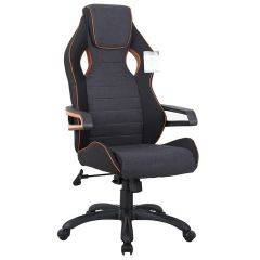 Кресло компьютерное BRABIX Techno Pro GM-003 (ткань черное/серое, вставки оранжевые) 531813 в Губахе - gubaha.mebel24.online | фото 1