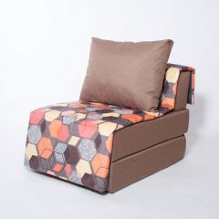 Кресло-кровать бескаркасное Харви (коричневый-геометрия браун) в Губахе - gubaha.mebel24.online | фото