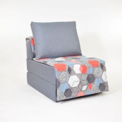 Кресло-кровать бескаркасное Харви (серый-геометрия слейт) в Губахе - gubaha.mebel24.online | фото