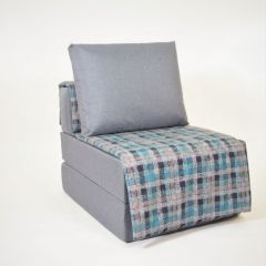 Кресло-кровать бескаркасное Харви (серый-квадро азур) в Губахе - gubaha.mebel24.online | фото