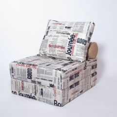 Кресло-кровать-пуф бескаркасное Прайм (Газета) в Губахе - gubaha.mebel24.online | фото 1