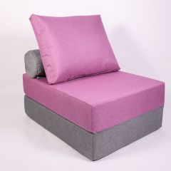 Кресло-кровать-пуф бескаркасное Прайм (сиреневый-серый) в Губахе - gubaha.mebel24.online | фото 1