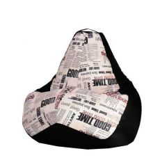 Кресло-мешок XL Газета-Black в Губахе - gubaha.mebel24.online | фото