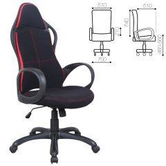 Кресло офисное BRABIX PREMIUM "Force EX-516" (ткань черное/вставки красные) 531571 в Губахе - gubaha.mebel24.online | фото