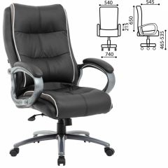 Кресло офисное BRABIX PREMIUM "Strong HD-009" (экокожа черная, ткань серая) 531945 в Губахе - gubaha.mebel24.online | фото 2