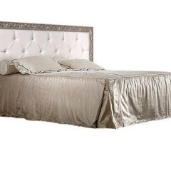 Кровать 2-х спальная(1,4 м) Тиффани штрих-лак/серебро с мягким изголовьем с подъемным механизмом (ТФКР140-2[3]) в Губахе - gubaha.mebel24.online | фото