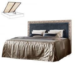 Кровать 2-х спальная (1,6 м) Тиффани Premium черная/золото с мягким элементом (Антрацит) с подъемным механизмомарт (ТФКР-3[3](П) в Губахе - gubaha.mebel24.online | фото 1