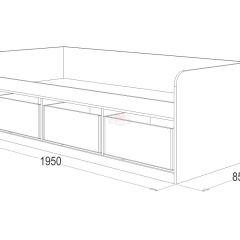 Кровать-8 одинарная с 3-мя ящиками (800*1900) ЛДСП в Губахе - gubaha.mebel24.online | фото 3