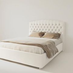 Кровать Берлин без основания 1400 (экокожа белая) в Губахе - gubaha.mebel24.online | фото