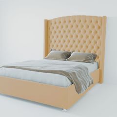Кровать Берлин ЛЮКС с ПМ 1400 (экокожа бежевая) в Губахе - gubaha.mebel24.online | фото